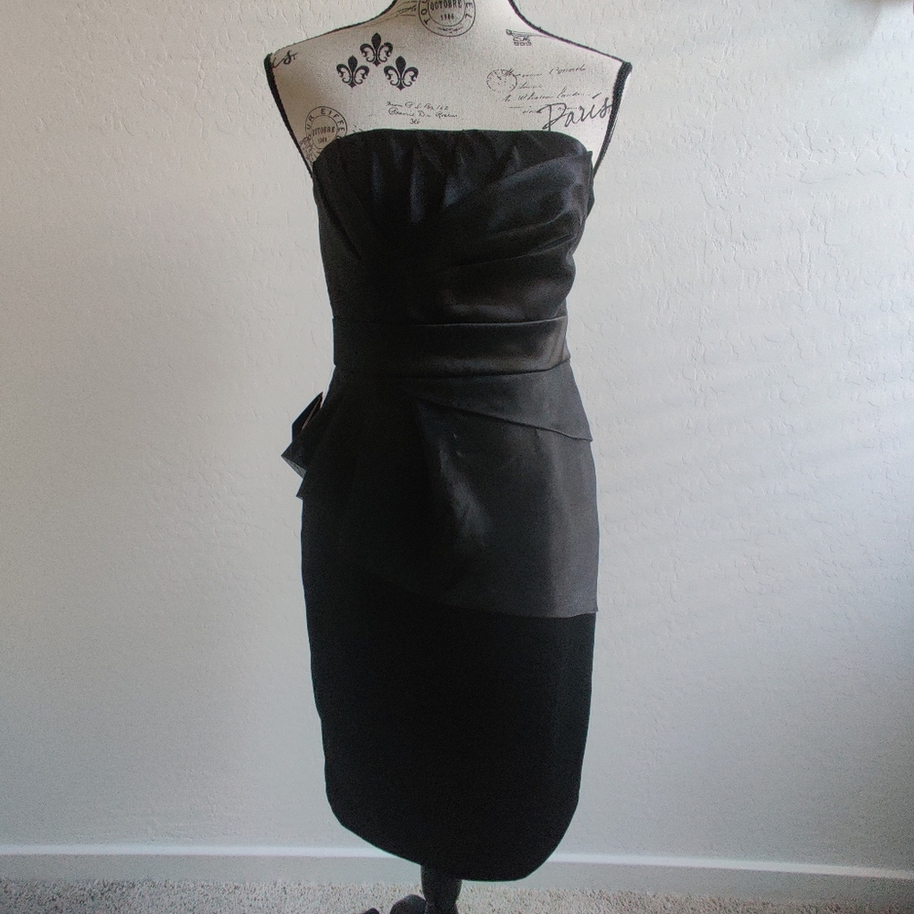 🆕 WHBM Black Sleeveless layered Cocktail hoco homecoming semi-formal Dress_2